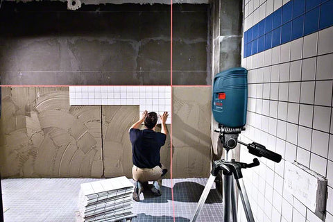 Using a laser level for tiling jobs