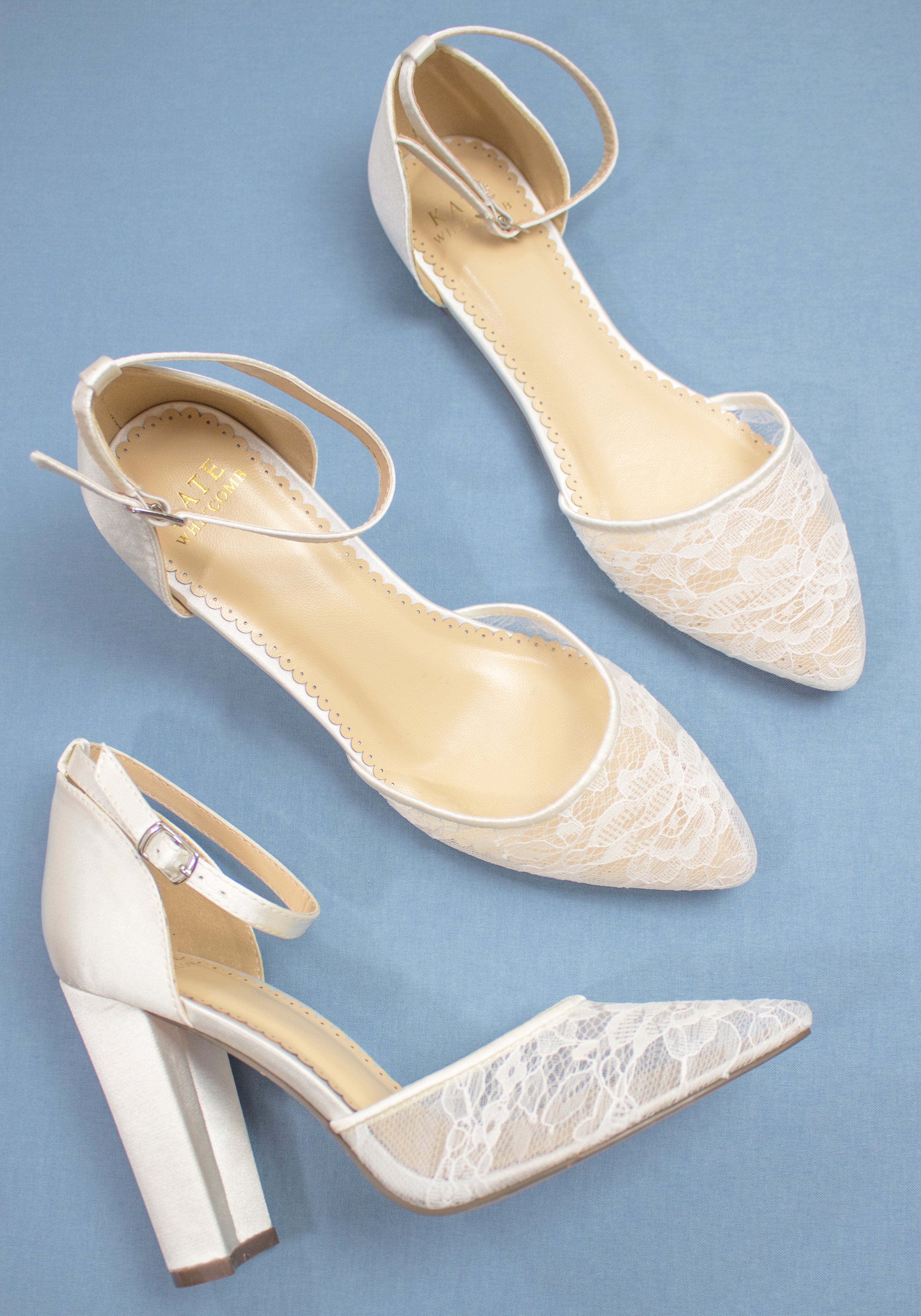 ivory block wedding heels