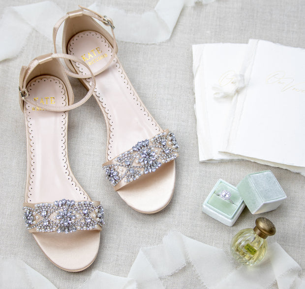 champagne bridal flats