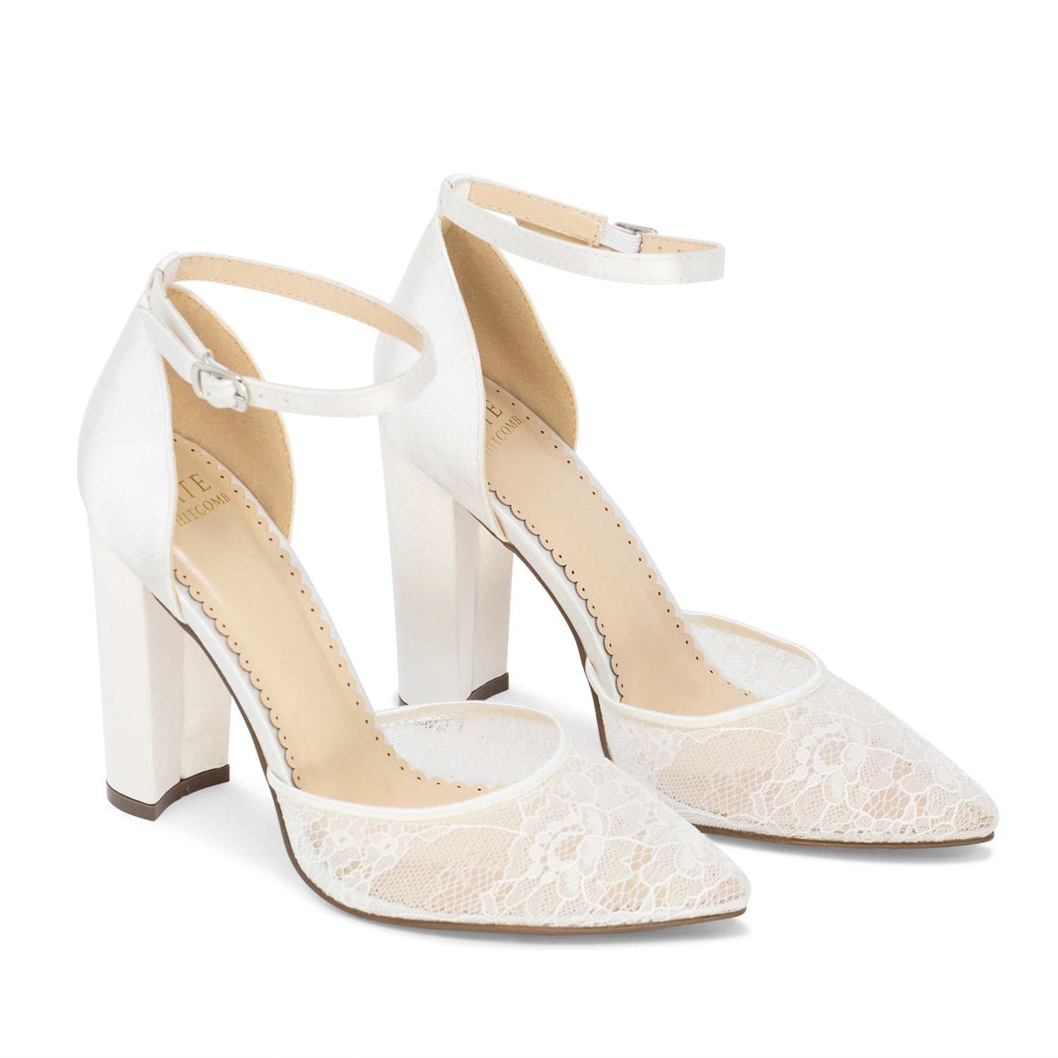 ivory bridal shoes block heel