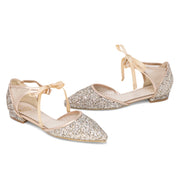 rose gold glitter wedding shoes