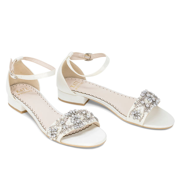 white wedding sandals for bride