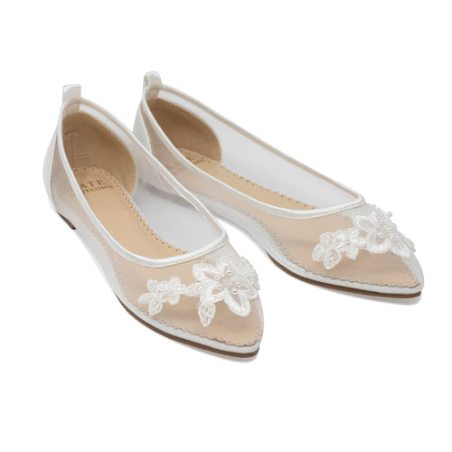 Ivory Wedding Shoes, Ivory Bridal Sandals, Wedding Flats, Bride Shoes ...