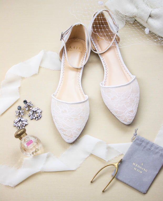 ivory lace flat wedding shoes