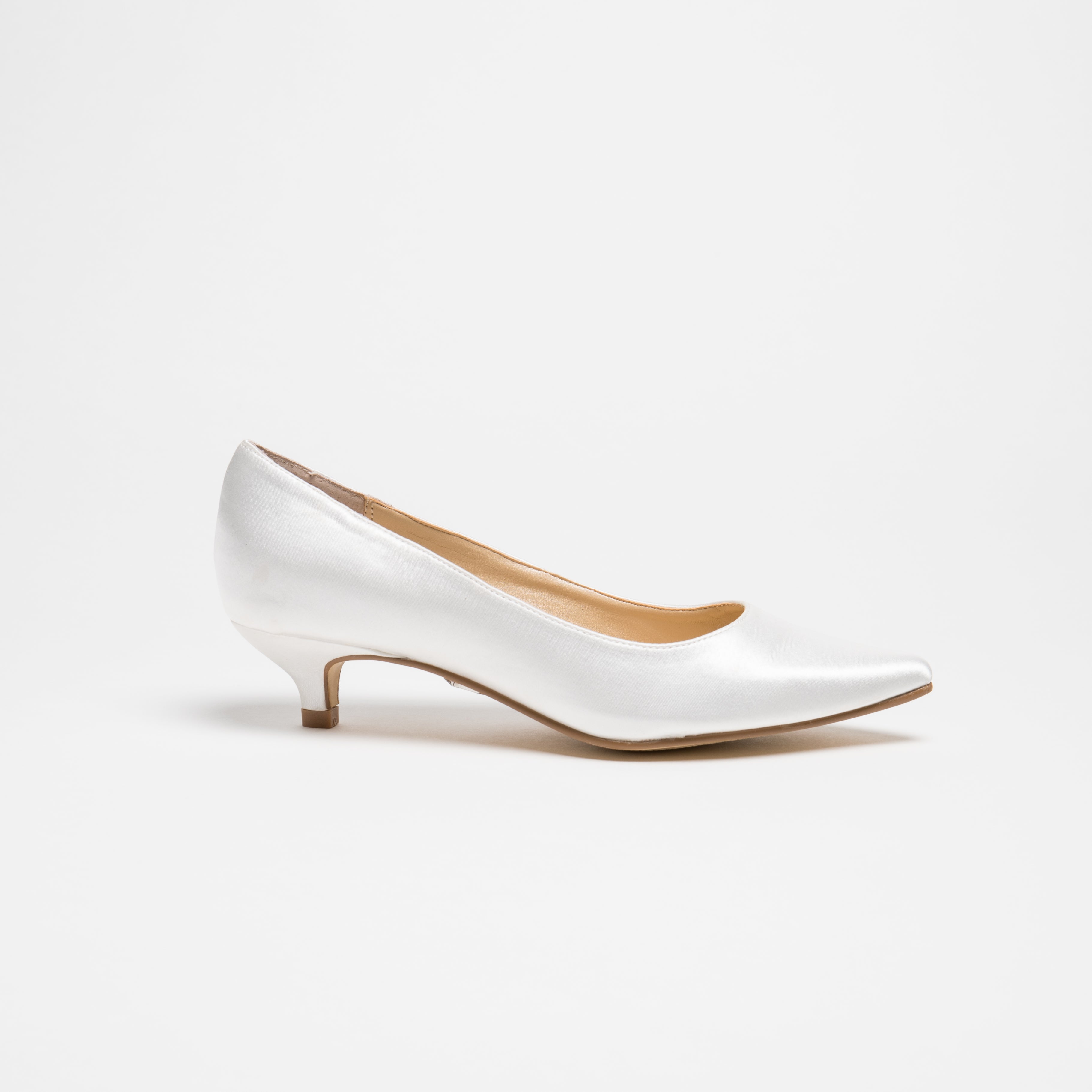 white wedding shoes low heel