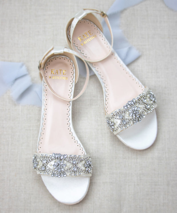 ivory wedding shoes with pearls