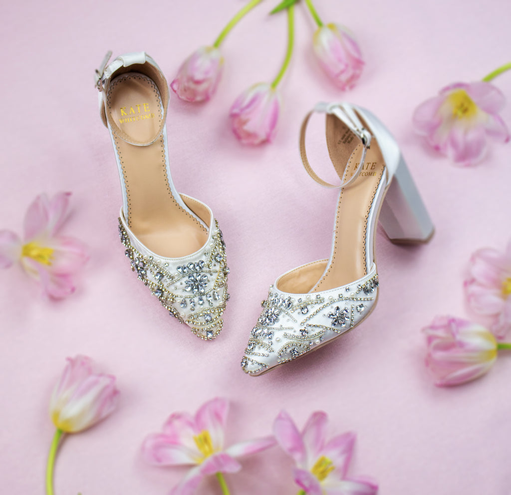 pink wedding shoes for bride