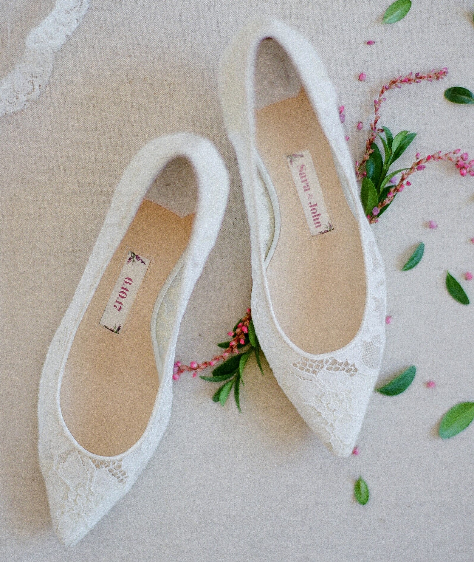 cheap ivory wedding shoes low heel