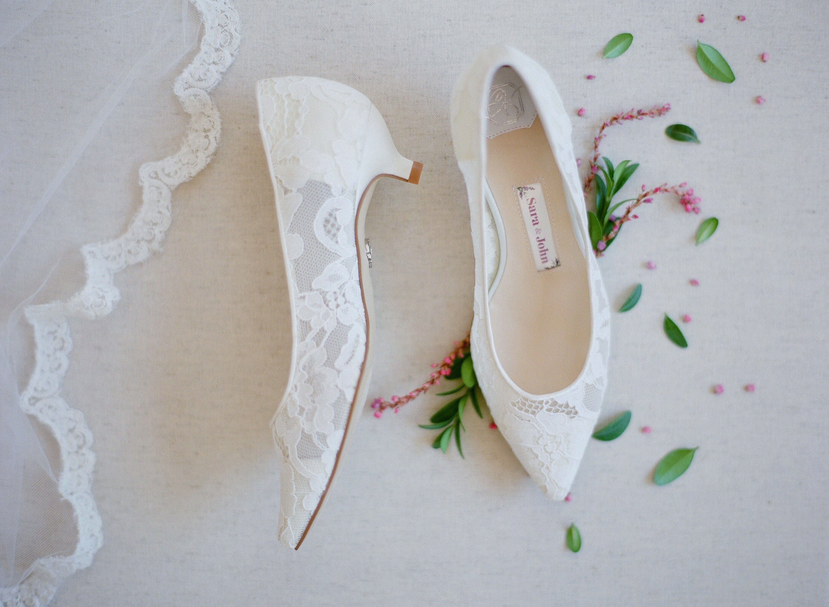ivory small heel shoes