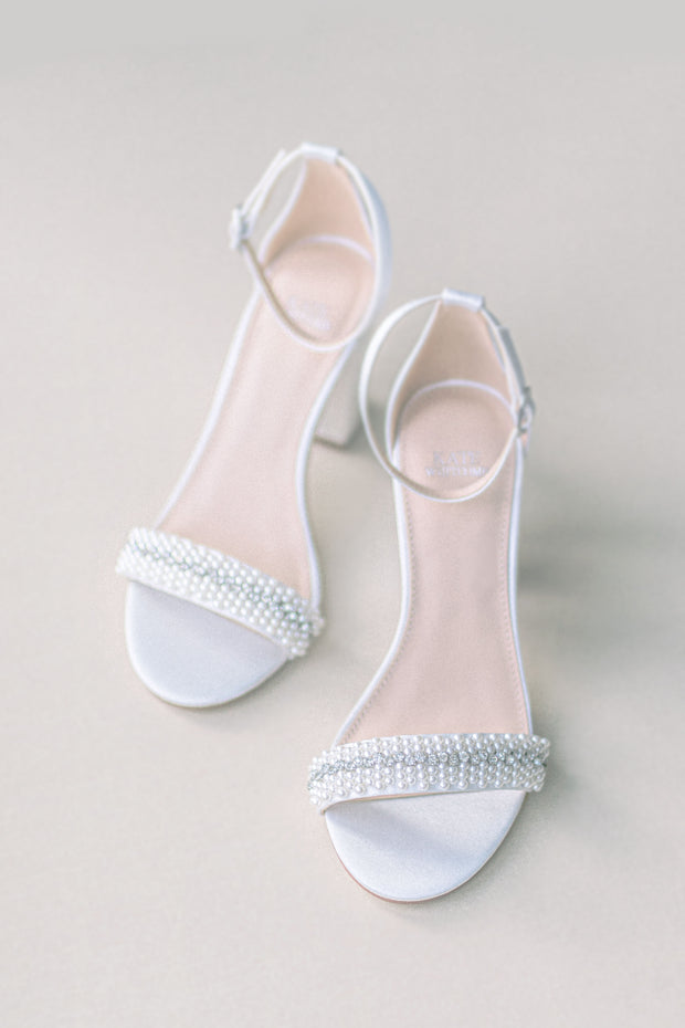 Kate Whitcomb Wedding Block Heels, Laura Ivory