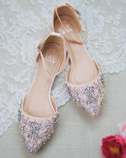 champagne bridal flats