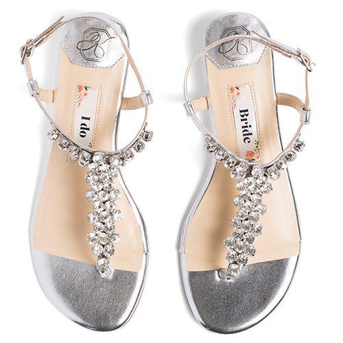 silver bridal shoes