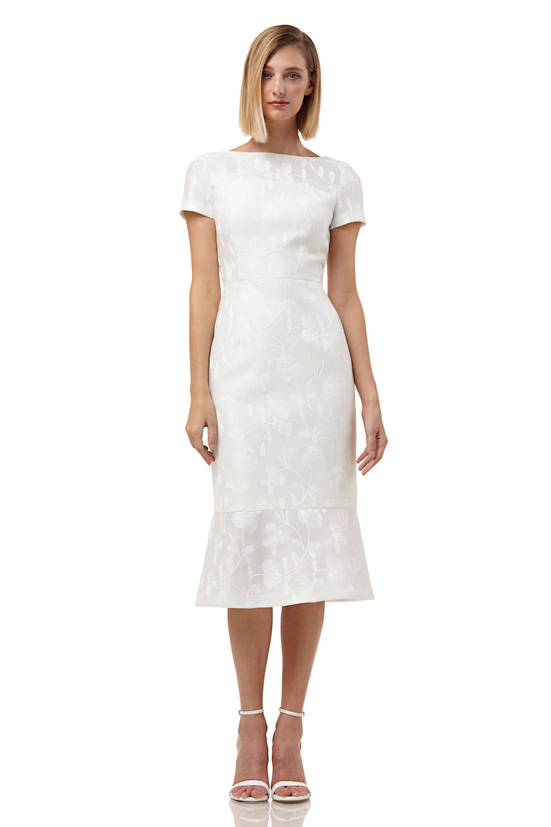 kay unger white dress