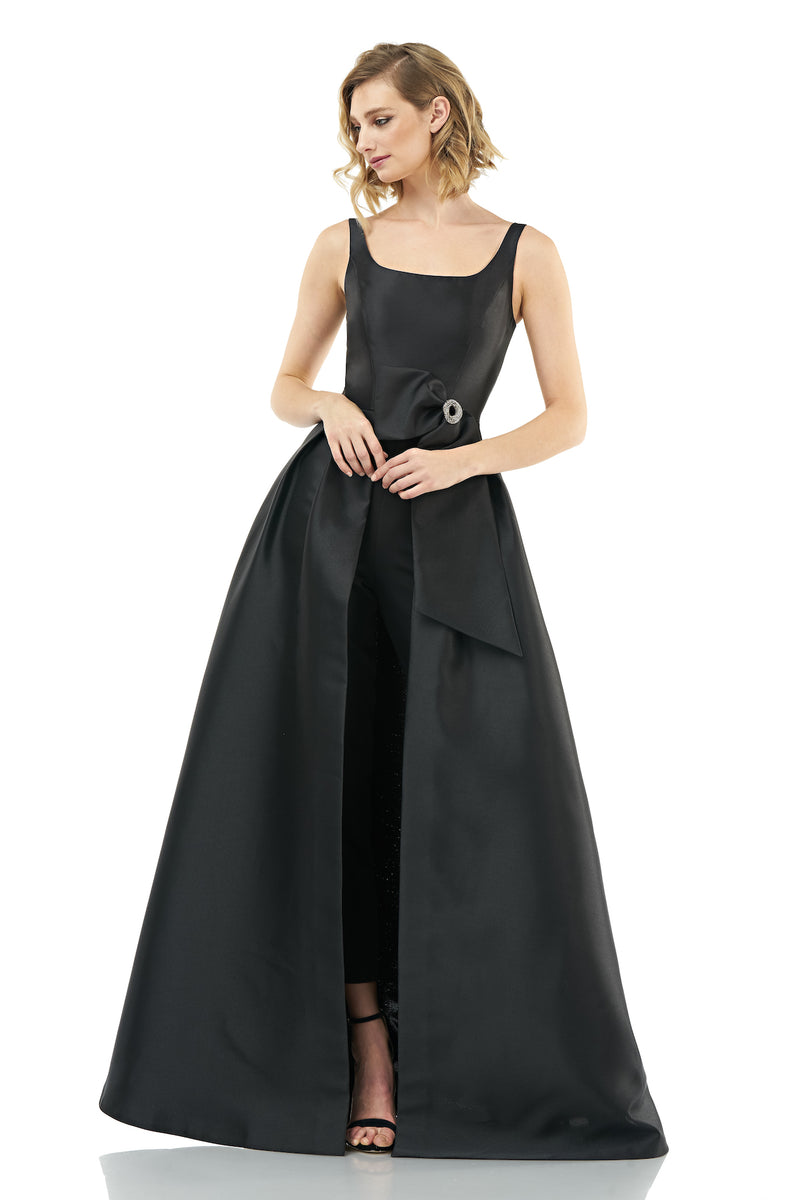 kay unger jumpsuit gown black