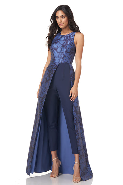 Kay Unger - Dakota Walk Thru Jumpsuit - Mediterranean Blue/ Twilight