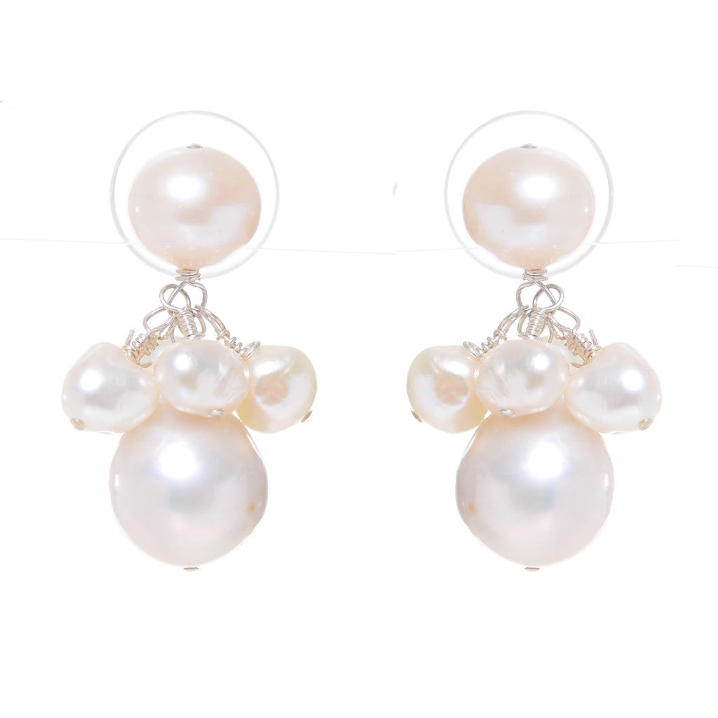 Audrey drops in white pearls – Meg Carter Designs
