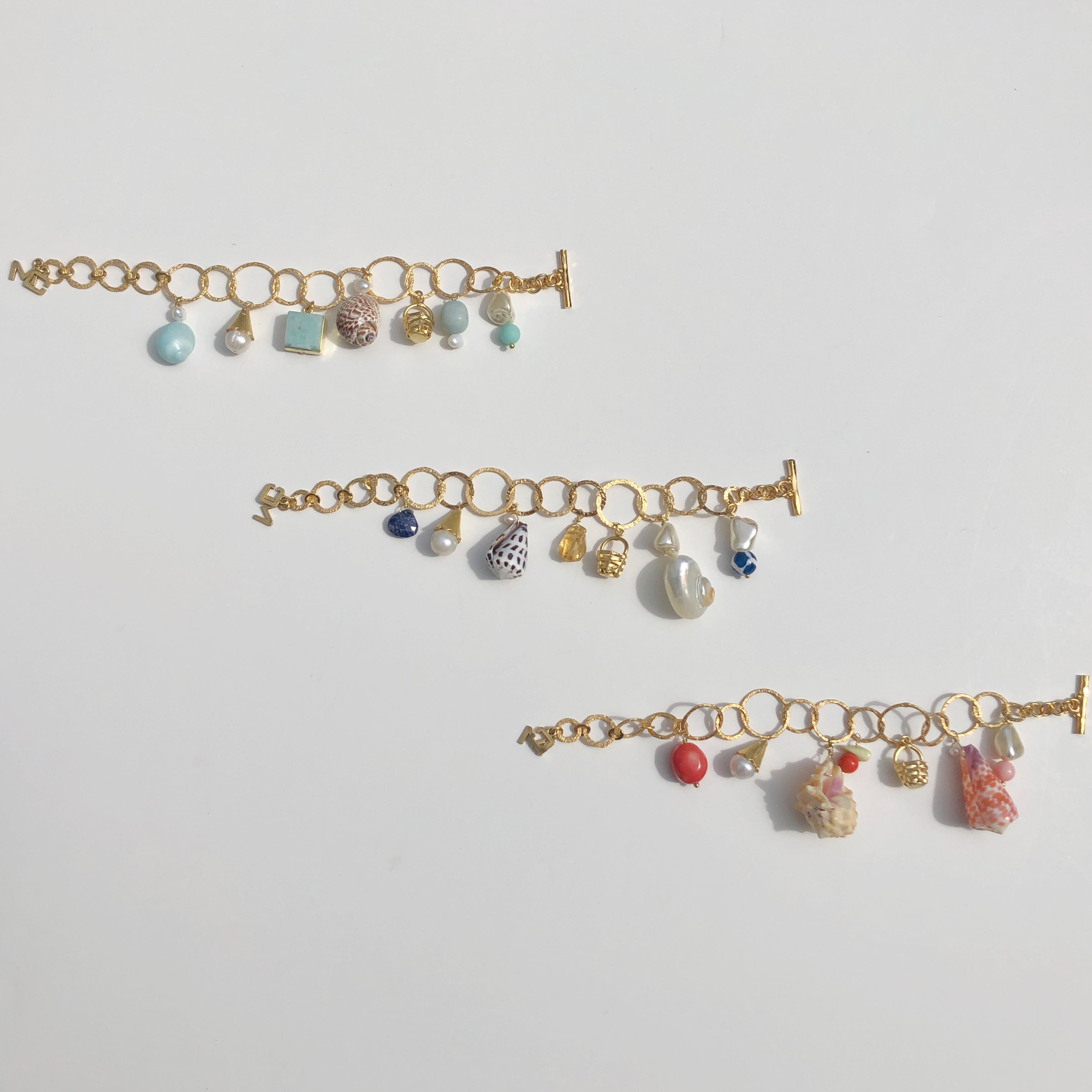 Charm bracelet in soft sea