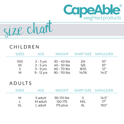 CapeAble® Sensory – CapeAble Weighted Products