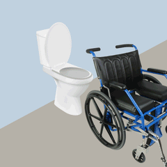 moving chair over toilet