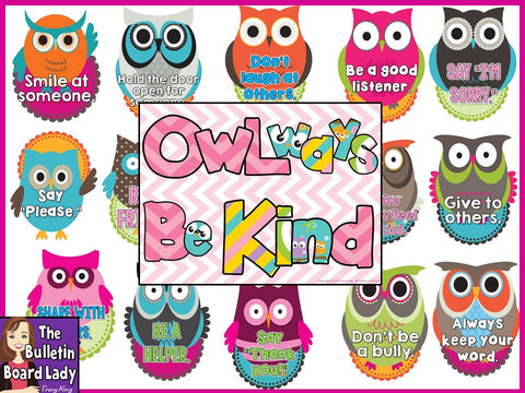 Cool be kind bulletin board ideas Owlways Be Kind Bulletin Board The Lady