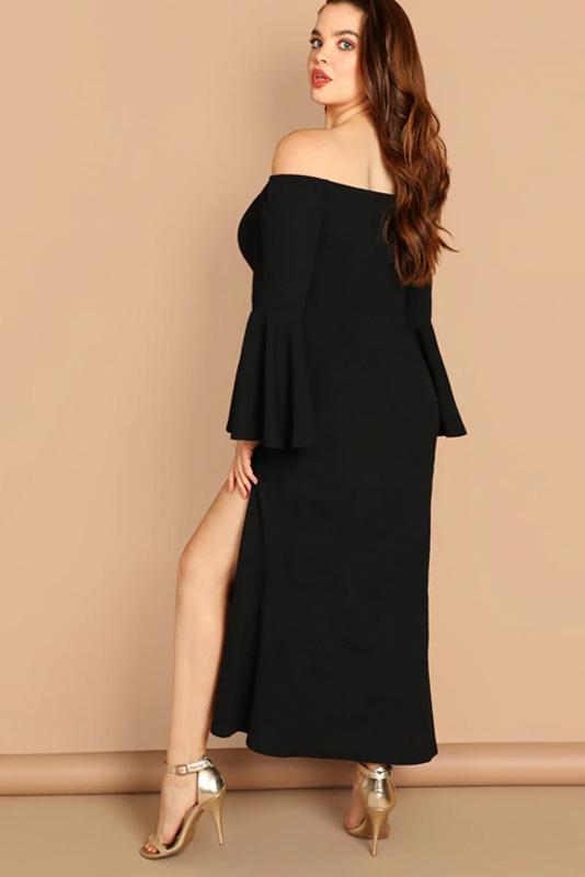 black fishtail dress plus size