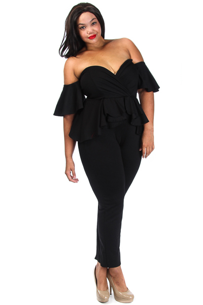 plus size peplum jumpsuits