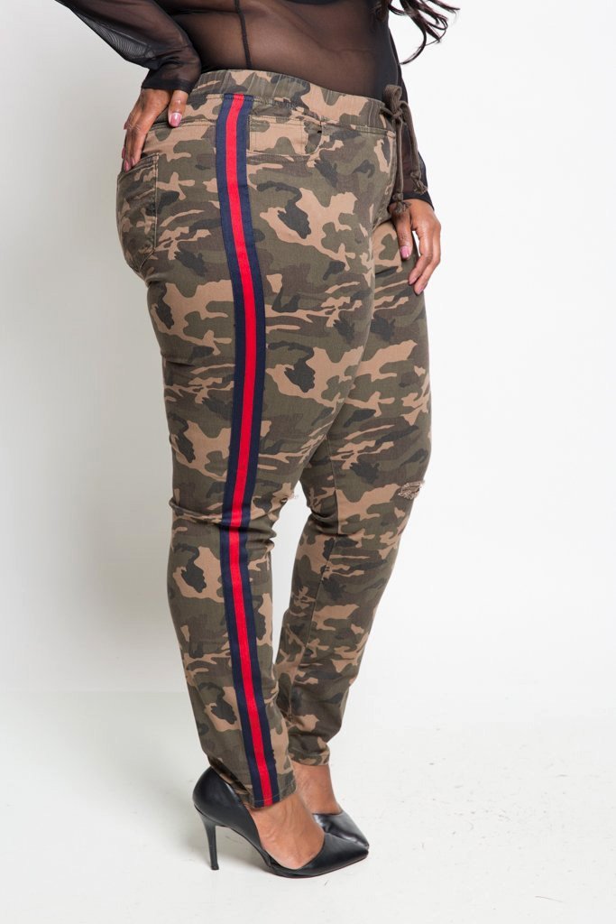 camo side stripe joggers