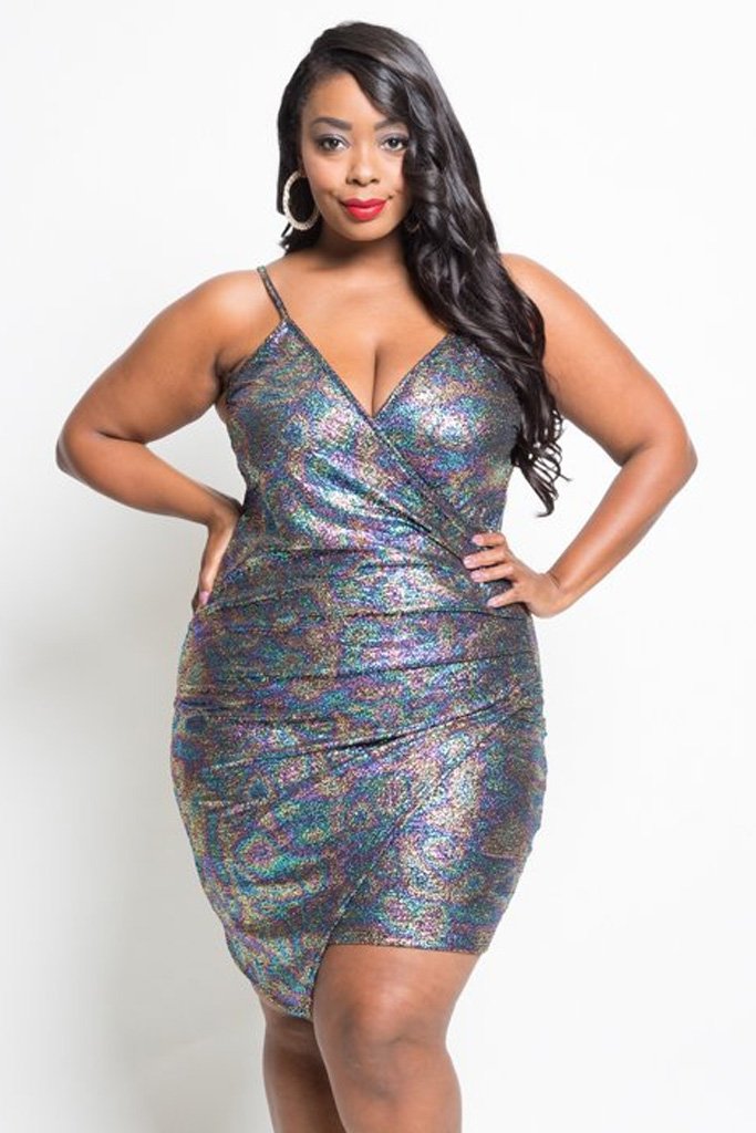 holographic plus size dress