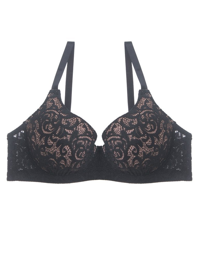 Plus Size Floral Lace DDD Cup Bra [Final Sale Item]