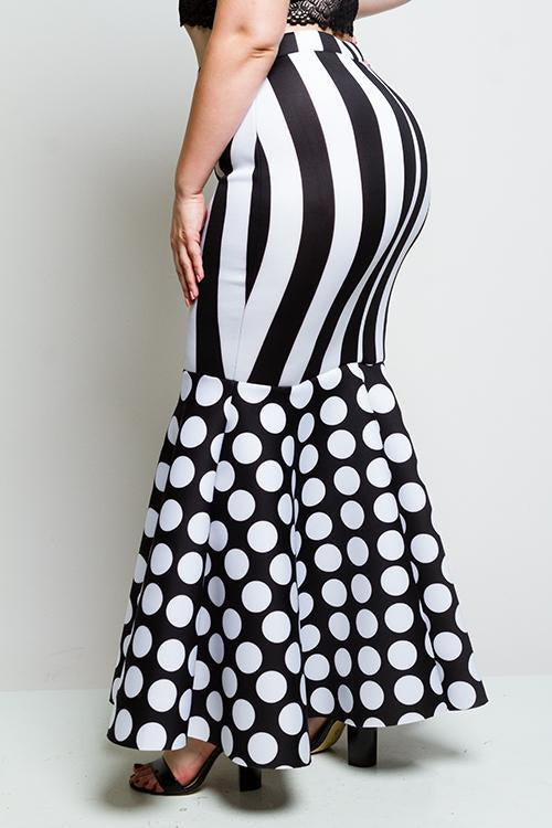 plus size mermaid maxi skirt