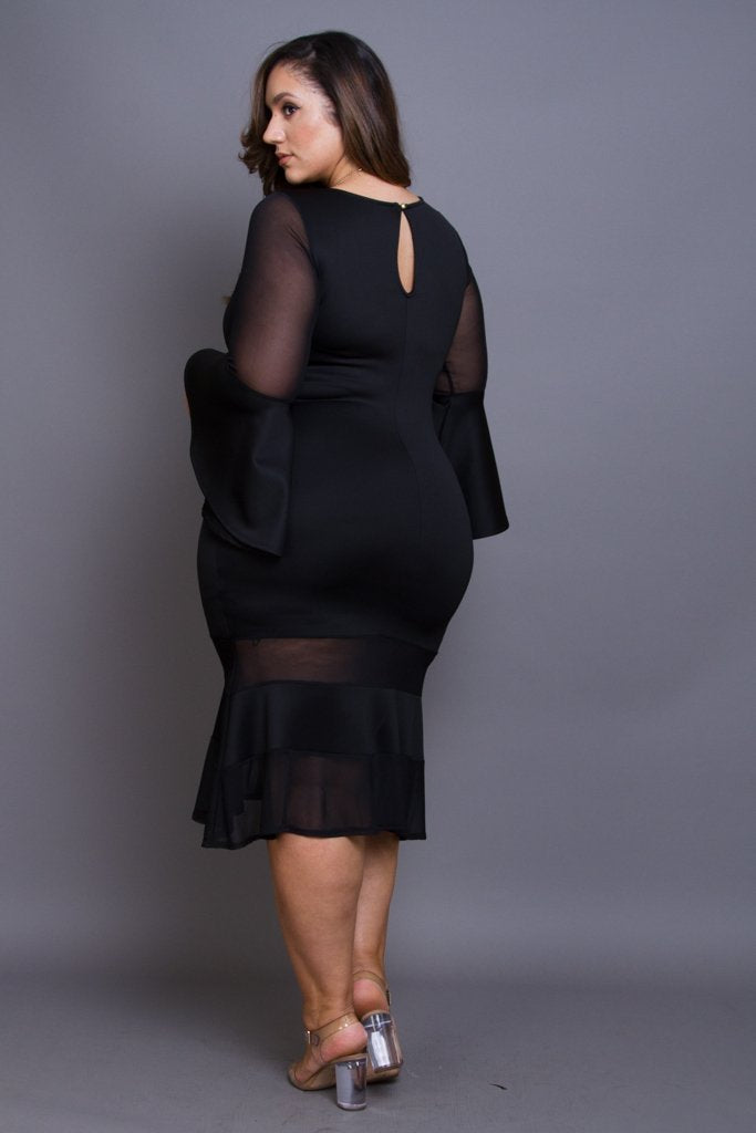 Plus Size Bell Sleeve Midi Dress Sale Slayboo 6151