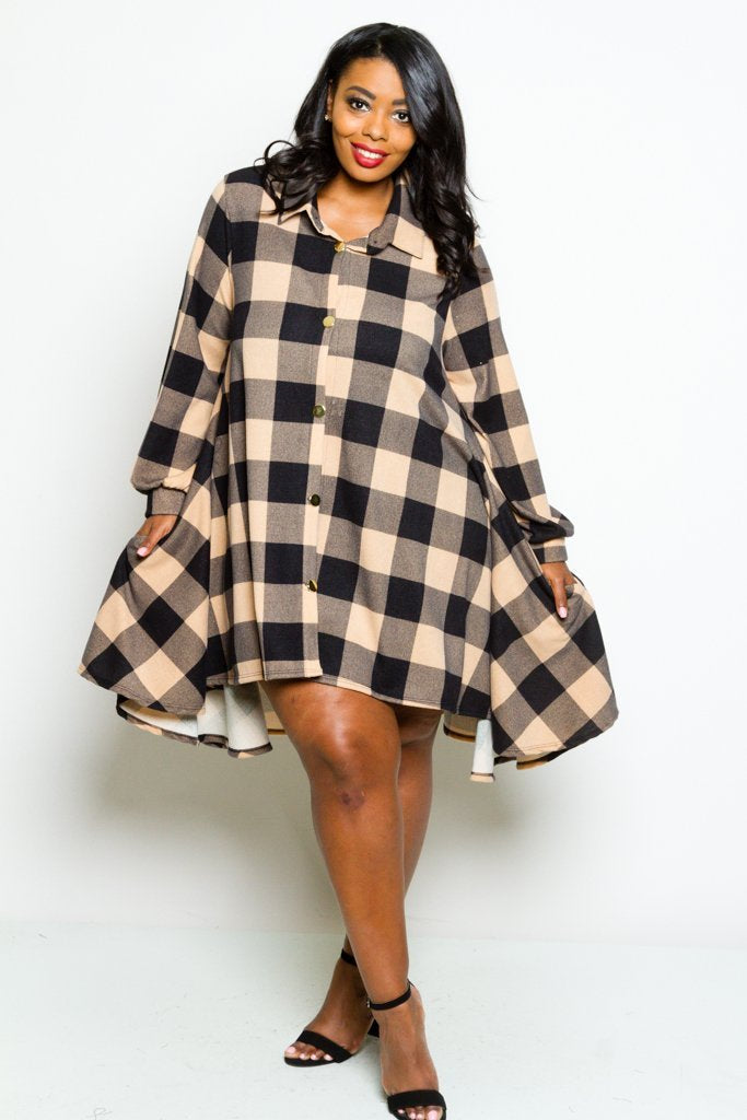 plus size flannel dress