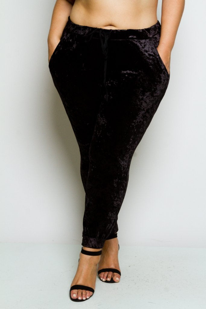 plus size velvet joggers