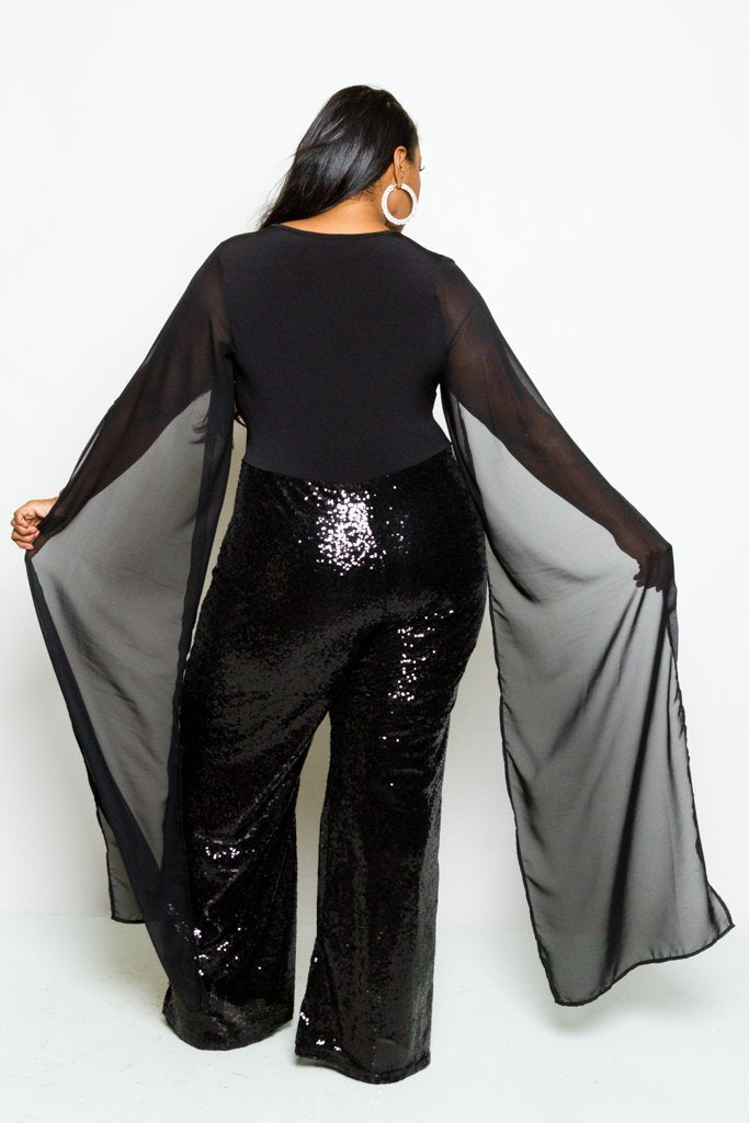 plus size sequin cape