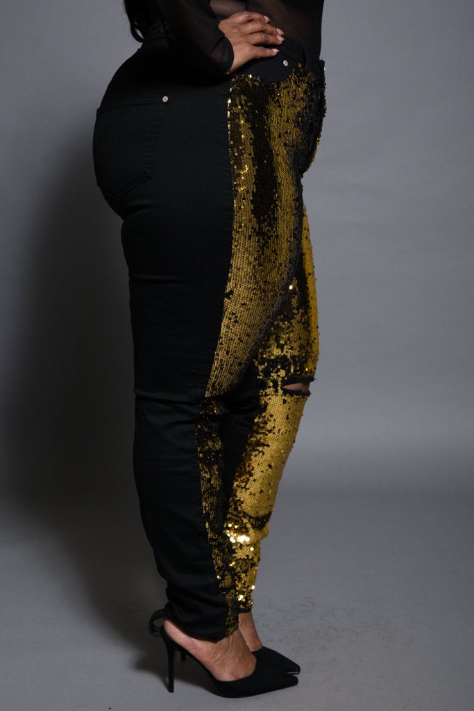 plus size gold jeans