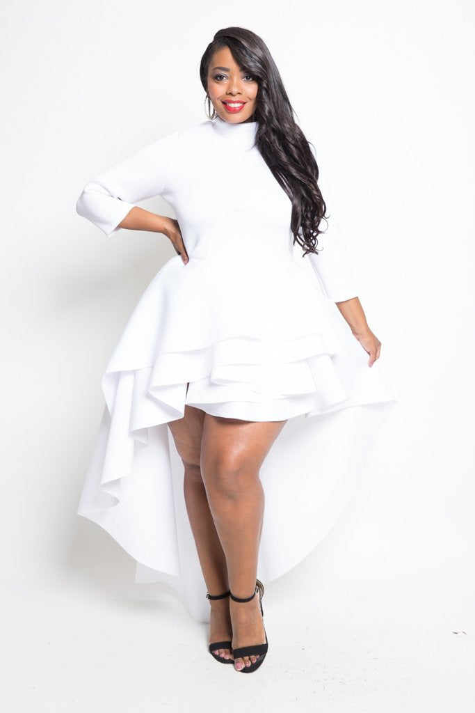 Plus Size Glam Cascade Tail Mini Dress Sale Slayboo 0122