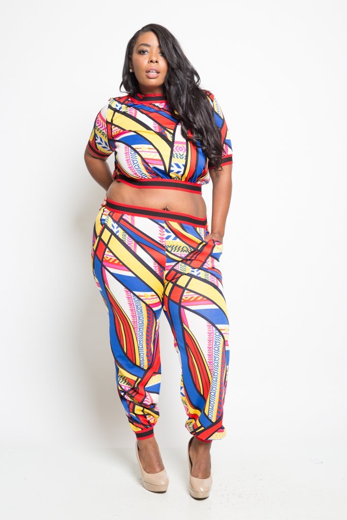 2 piece jogger set plus size