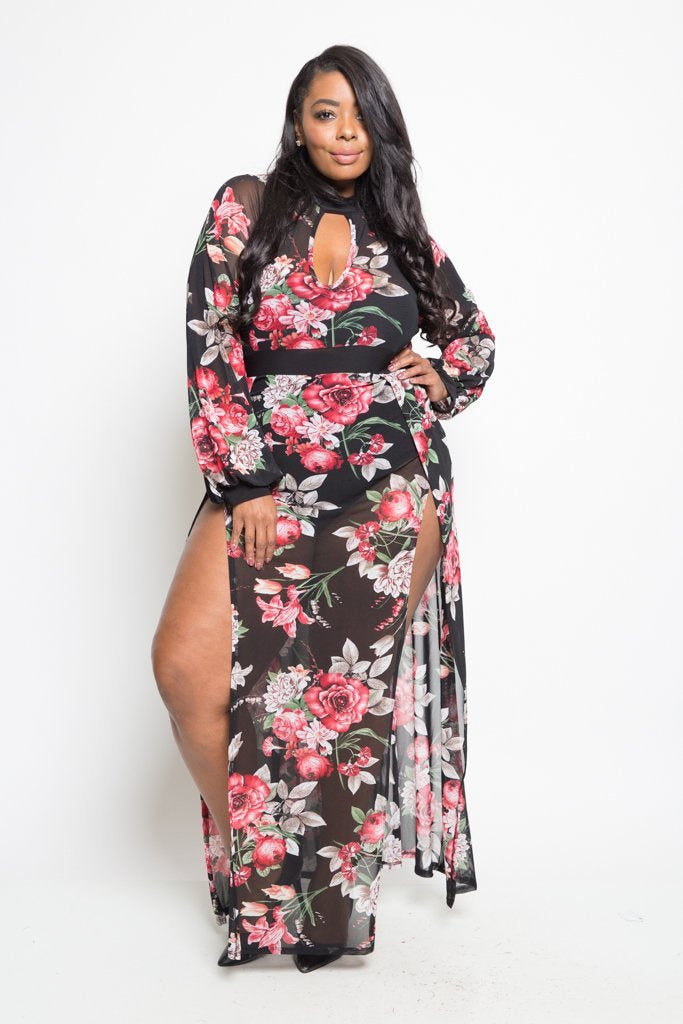 plus size flowy floral dress