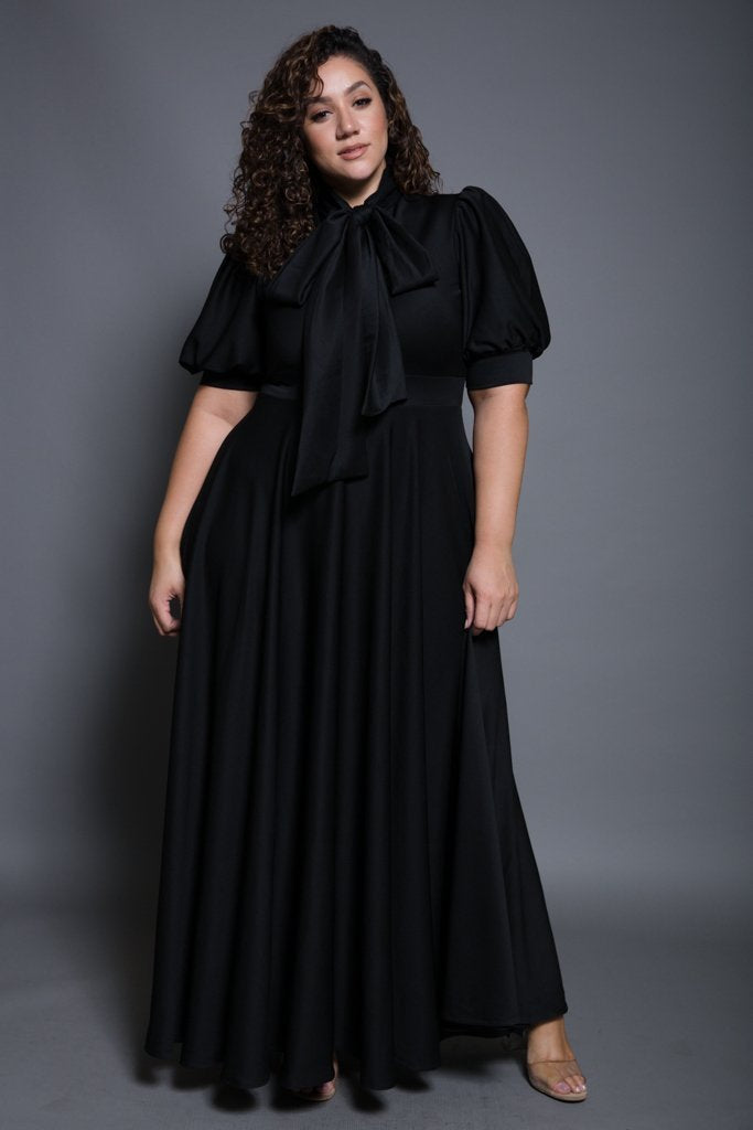 black flowy dress plus size