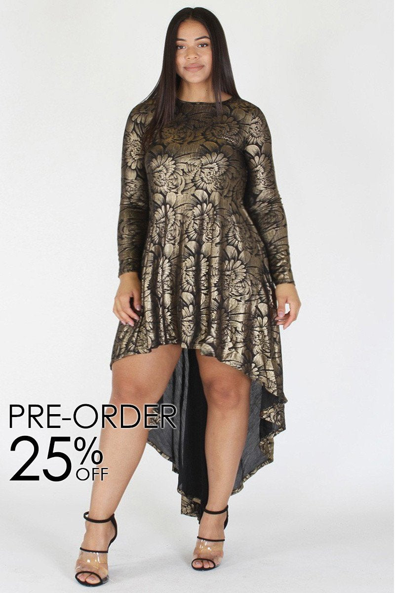 gold plus size cocktail dress