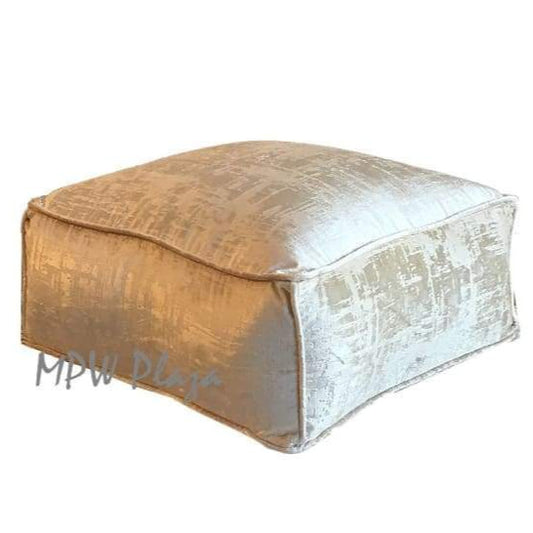 MPW Plaza® Velvet Square Pouf Blue Sapphire 15 x 18 Topshelf Velvet  (Stuffed)