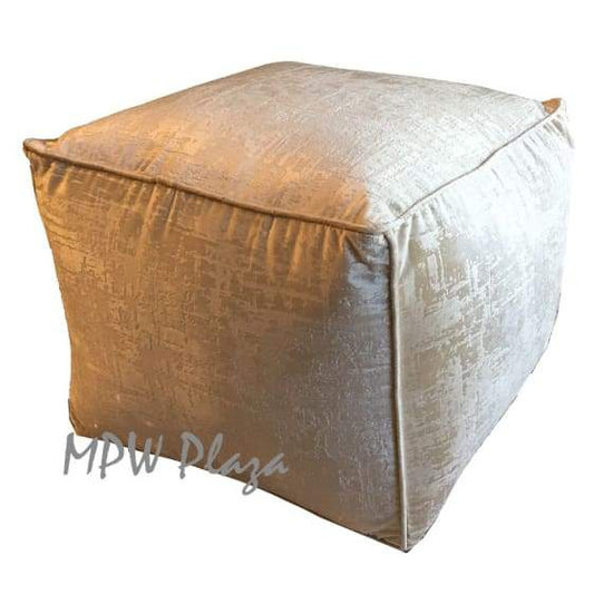 MPW Plaza® Velvet Square Pouf Blue Sapphire 15 x 18 Topshelf Velvet  (Stuffed)