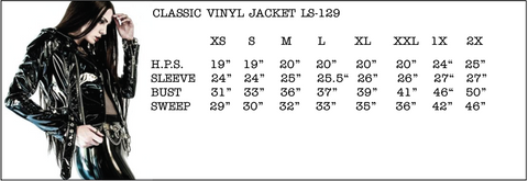 Lip service classic vinyl pvc moto jacket size chart