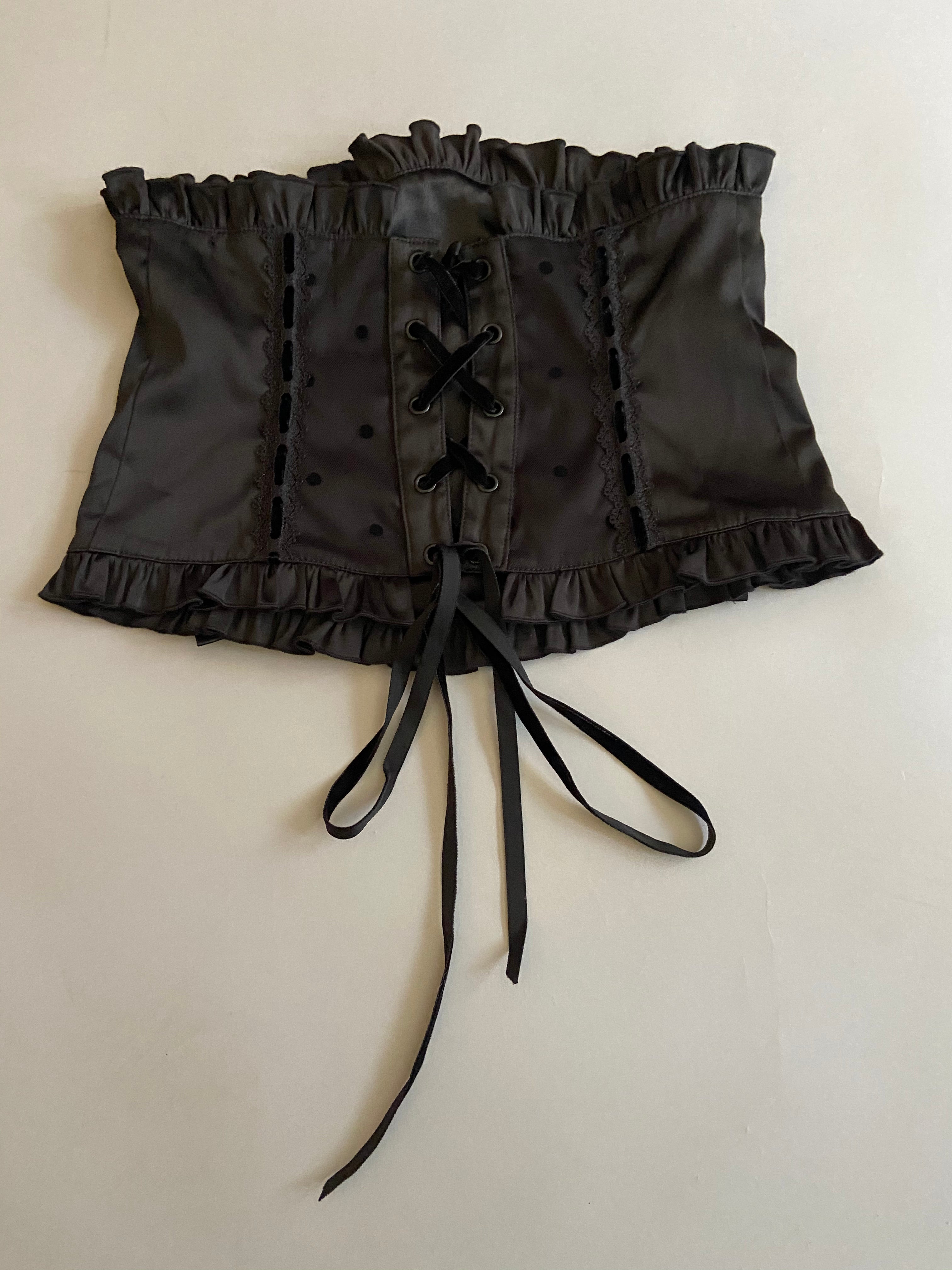 Vintage Lip Service Blacklist Black Stretch Satin Cincher