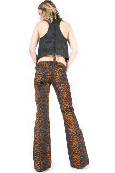 Lip Service Vintage Women's Leopard Boot Cut Jeans