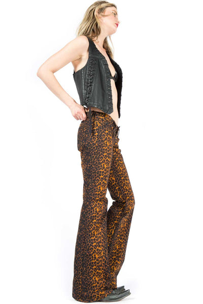 Lip Service Vintage Women's Leopard Boot Cut Jeans