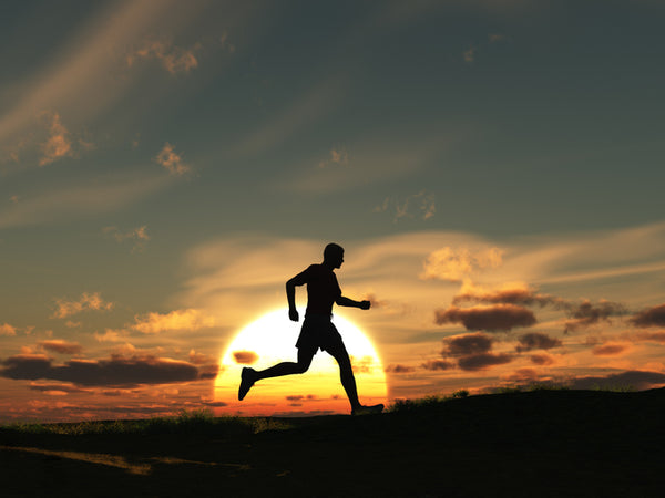 man running at night