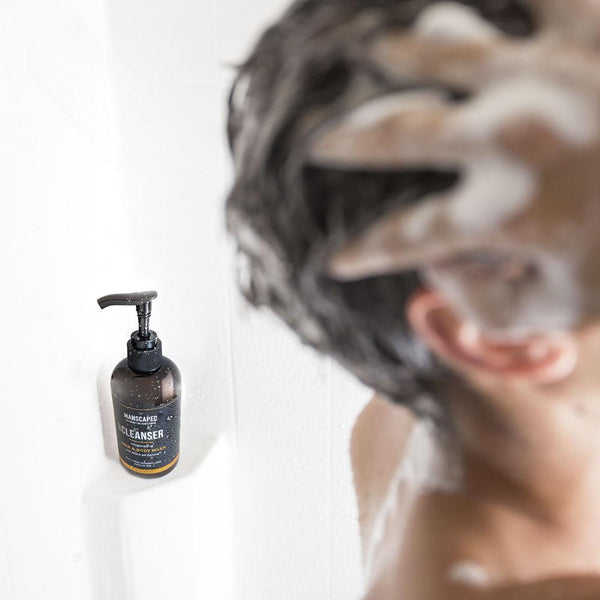 Man Washing His Hair With Crop Cleanser