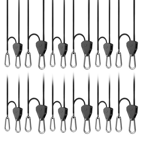 Heavy-Duty Adjustable Rope Clip Hanger, Six Pairs - AC Infinity