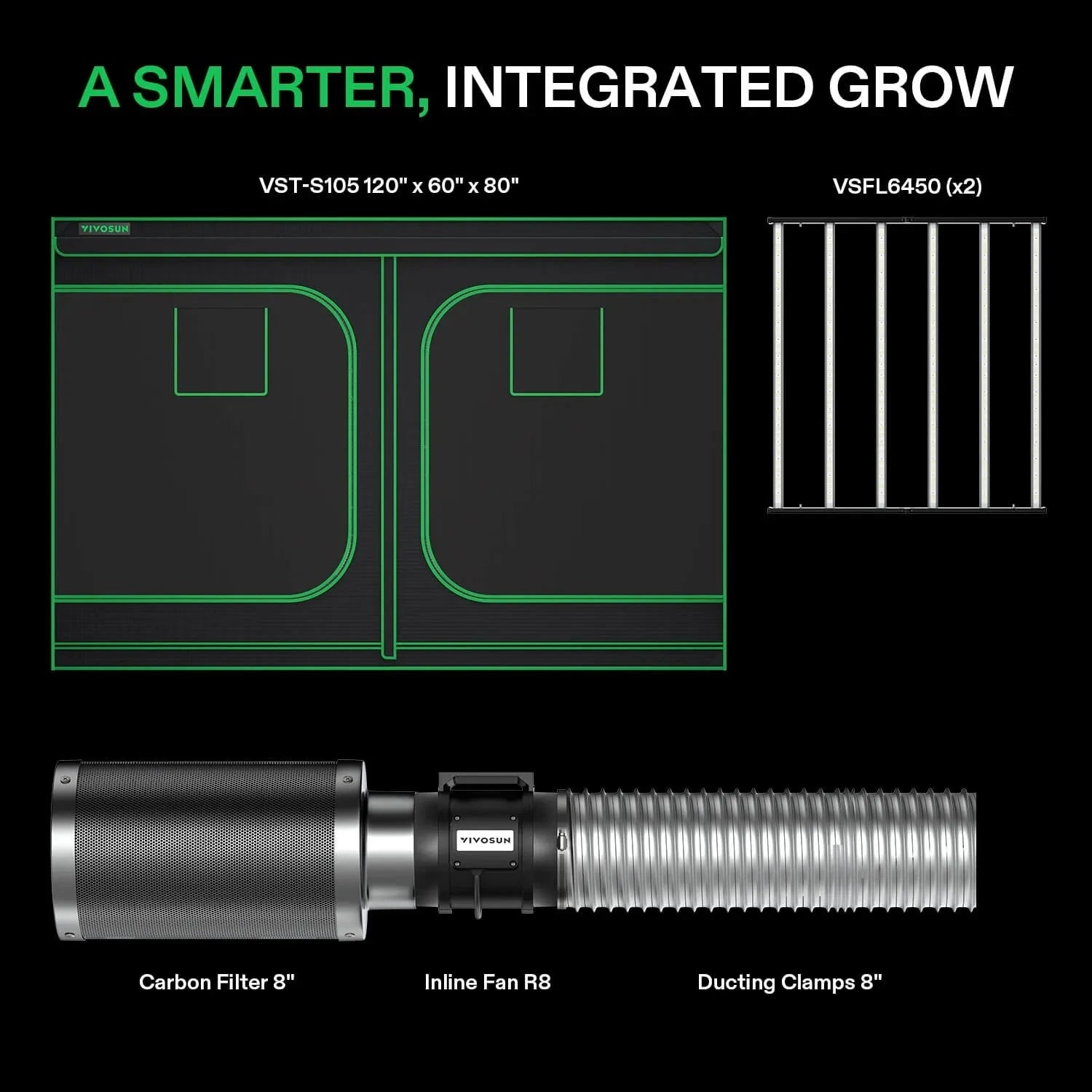 VIVOSUN Standard Grow Tent Kit 12 Plant integrated grow system